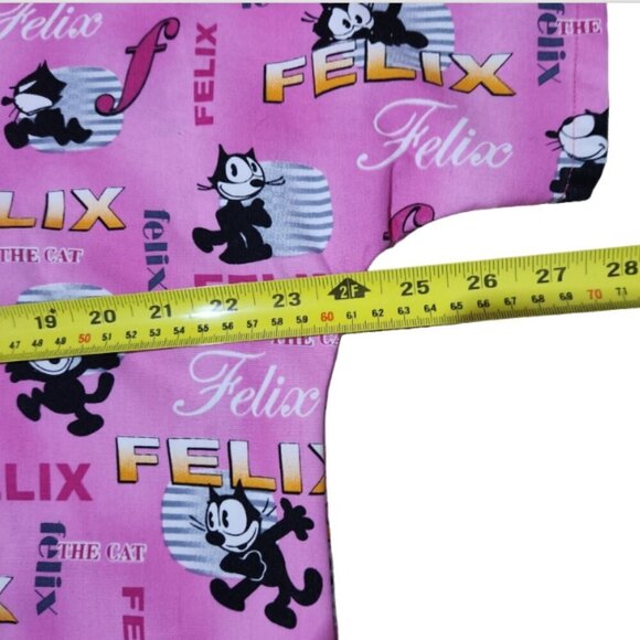 Scrub Nursing Top Lot of 2 Womens Med. Tinkerbell & Felix the Cat V Neck - Picture 5 of 12